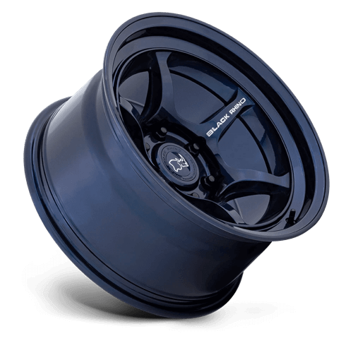 Black Rhino SHOGUN Gloss Midnight Blue wheel showcasing its 6-spoke design and Flow Formed construction.