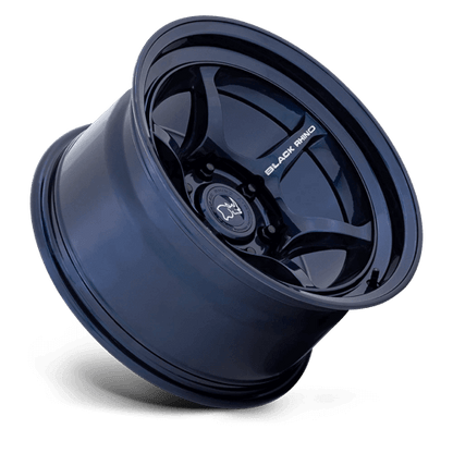 Black Rhino SHOGUN Gloss Midnight Blue wheel showcasing its 6-spoke design and Flow Formed construction.
