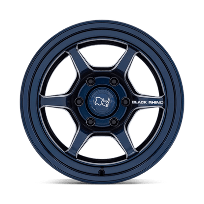 Black Rhino SHOGUN Gloss Midnight Blue wheel with 6-spoke design and deep concave profile for off-road performance.