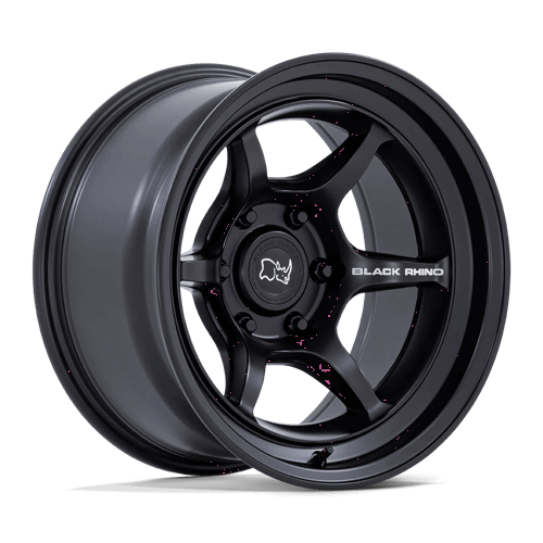Black Rhino SHOGUN Matte Black wheel showcasing its monoblock Flow Formed design and 6-spoke style.
