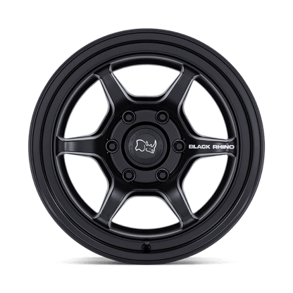 Black Rhino SHOGUN Matte Black wheel with 6-spoke design and Flow Formed construction.