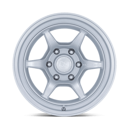 Black Rhino SHOGUN Hyper Silver wheel showcasing its 6-spoke design and multistepped lip for off-road performance.