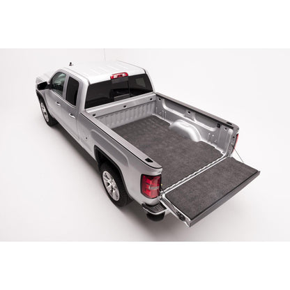 BedRug Bedmat For Spray-In Or No 20+ Silverado/Sierra 8' Bed w/o Multi-Pro Tailgate Bed Mat - Charcoal (BMC20LBS) installed in truck bed.