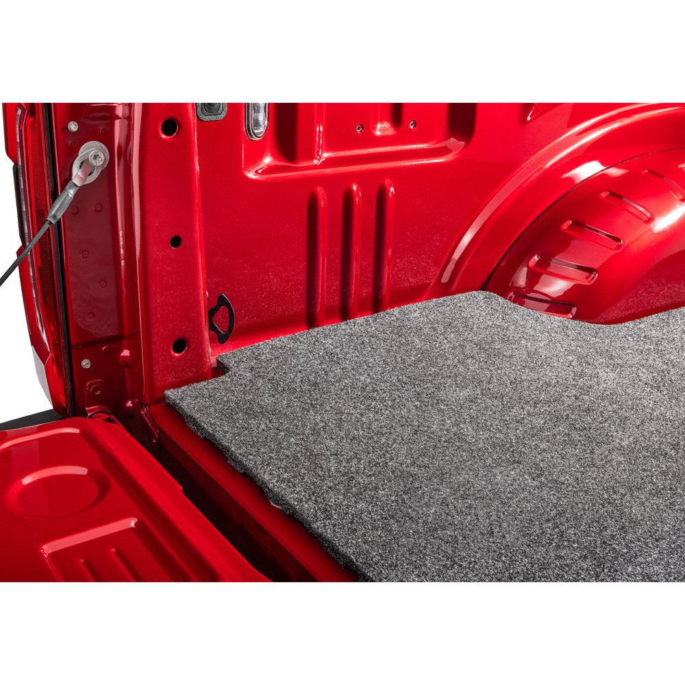 BedRug Bedmat For Spray-In Or No 17-26 Ford Super Duty 8' Bed 3/4 Inch Thick Bed Mat - Charcoal (BMQ17LBS) installed in truck bed.