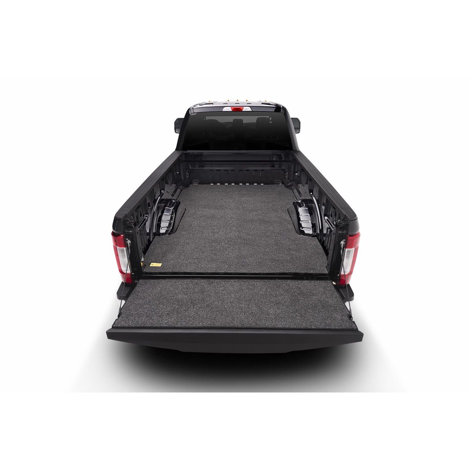 BedRug Bedmat For Spray-In Or No 99-16 Ford Super Duty 8' Bed 3/4 Inch Thick Bed Mat - Charcoal (BMQ99LBS) installed in truck bed.