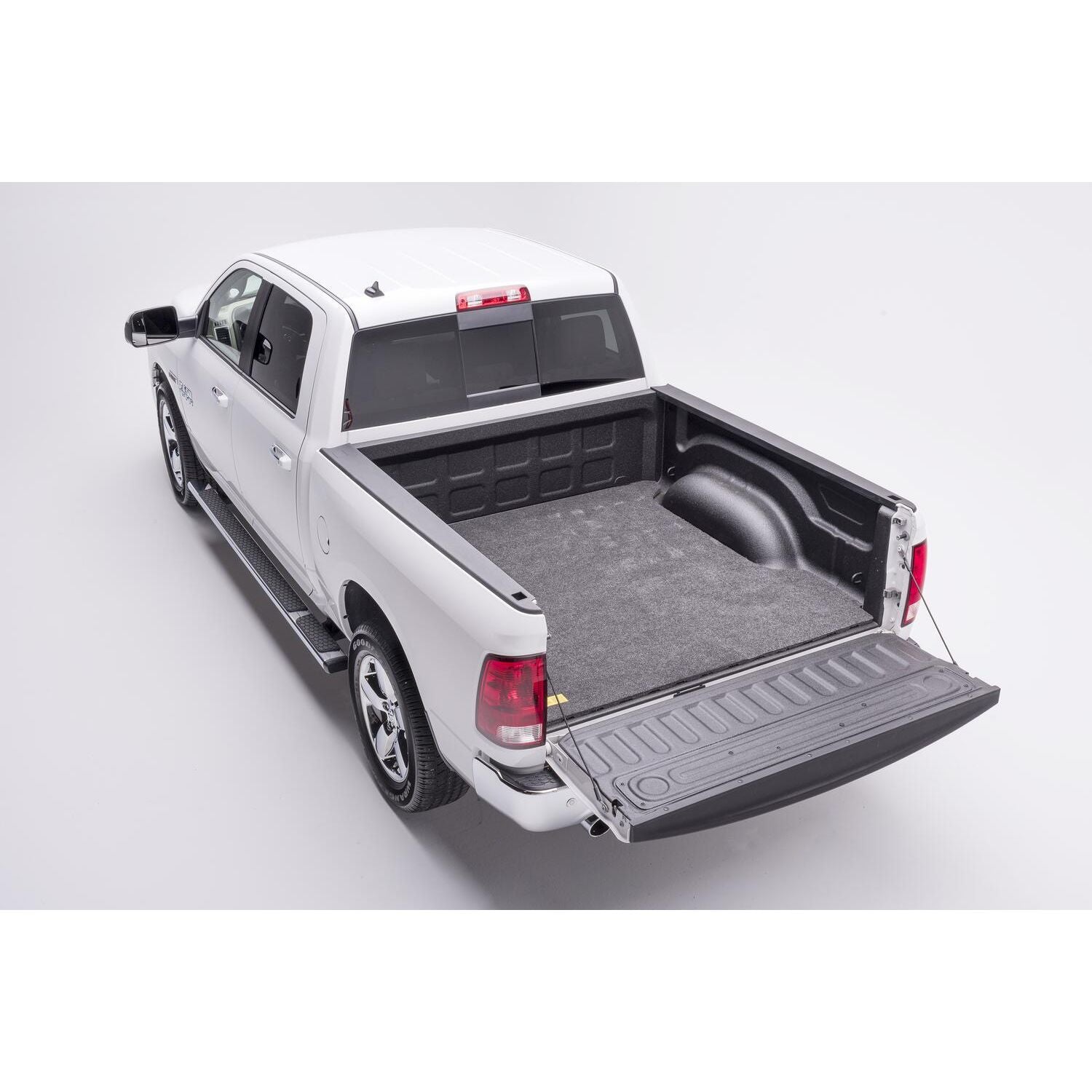 BedRug Bedmat For Spray-In Or No Bed Linr 02-18 Ram 1500 8' 3/4 Inch Thick Bed Mat - Charcoal (BMT02LBS) in a truck bed.