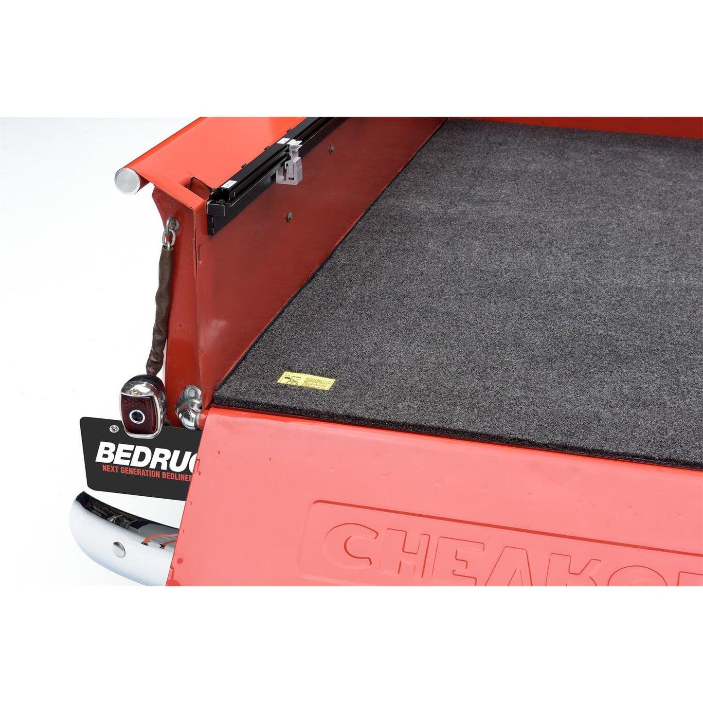 BedRug Universal Fitment Bed Mat w/o Cargo Channel - Charcoal (BMX00D) installed in truck bed.