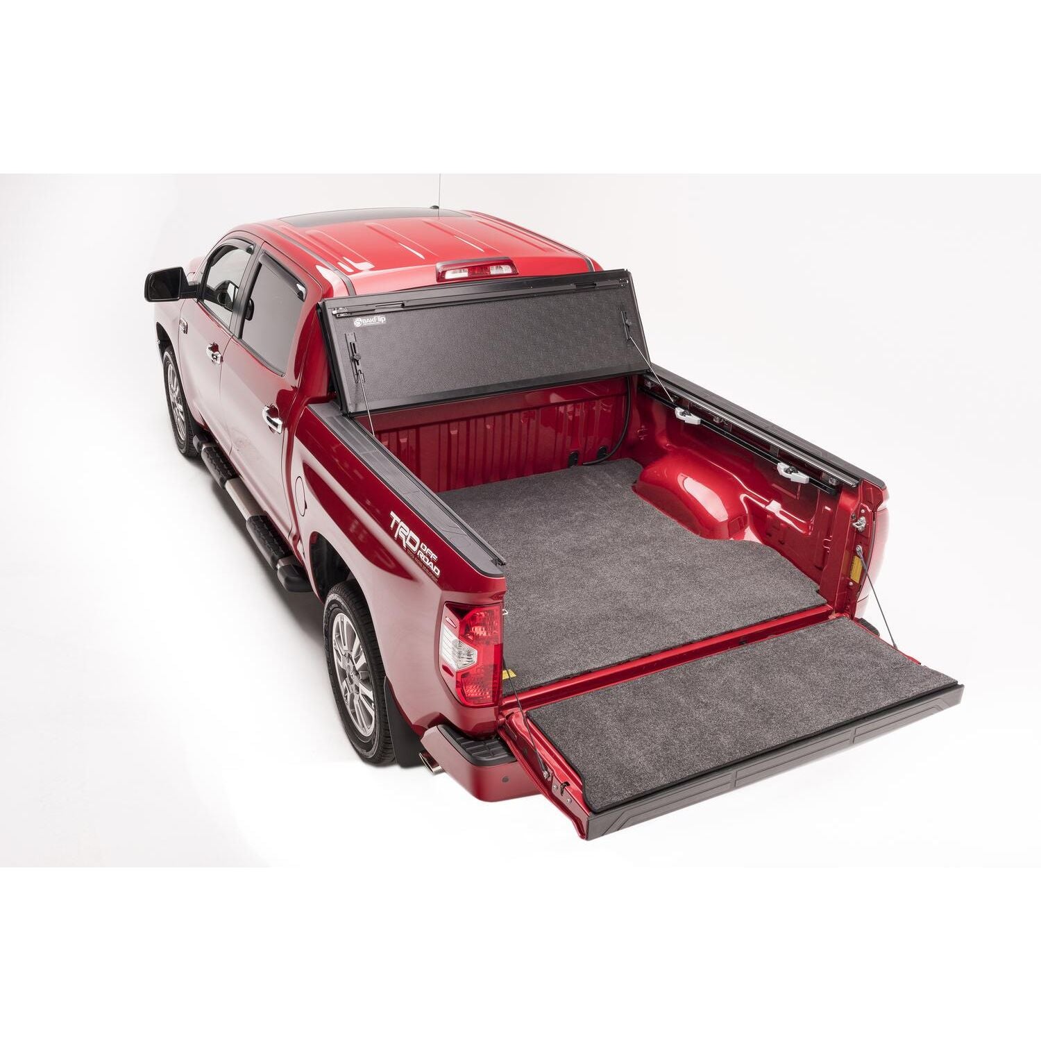 BedRug Bedmat For Spray-In Or No 22-25 Toyota Tundra 6'6" Bed 3/4 Inch Thick Bed Mat - Charcoal (BMY22RBS) in a truck bed.