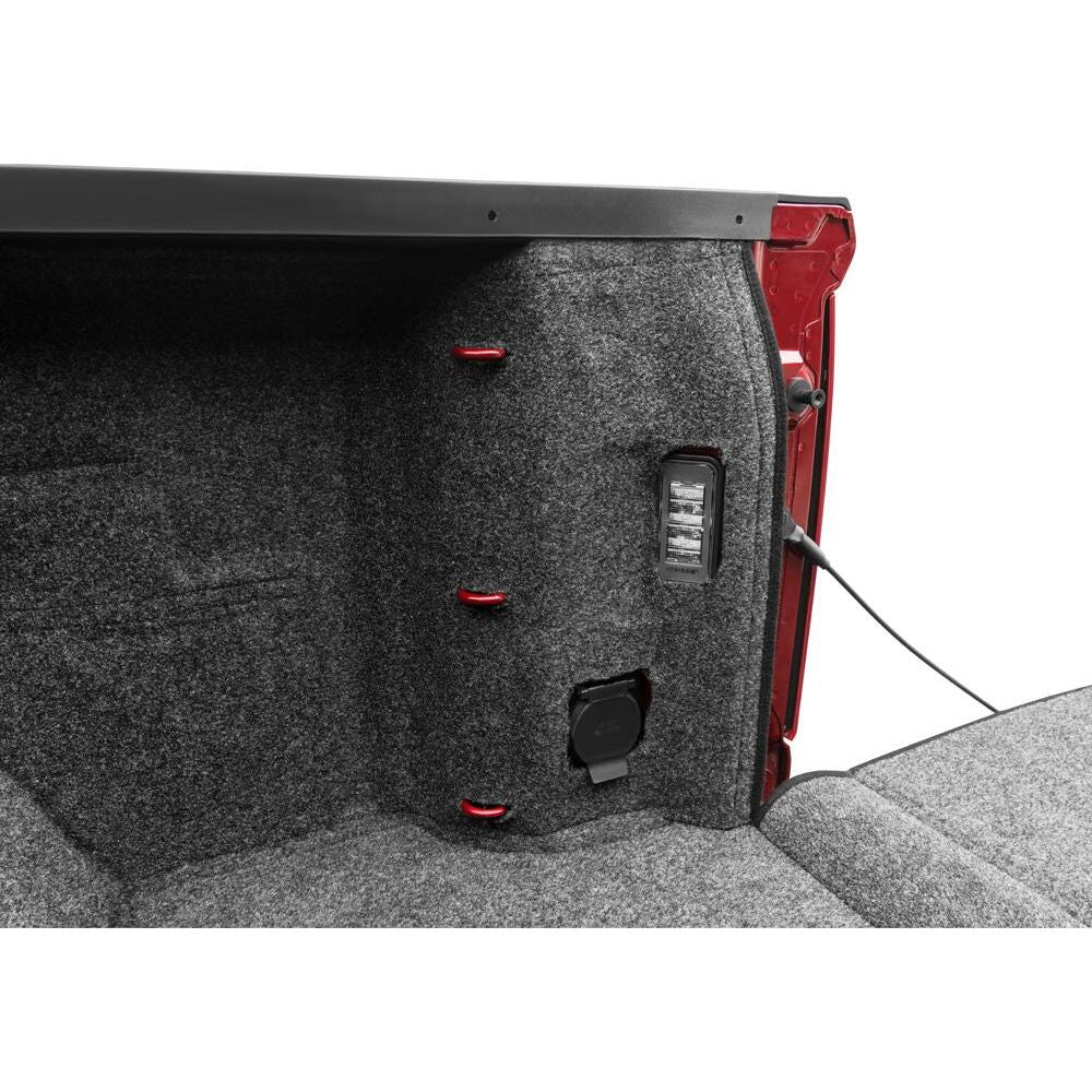 Interior view of BedRug Truck 20+ Silverado/Sierra 2500 Hd/3500 HD 8' Bed w/o Multi-Pro Tailgate Bed Liner w/ Tailgate Mat - Charcoal (BRC20LBK)