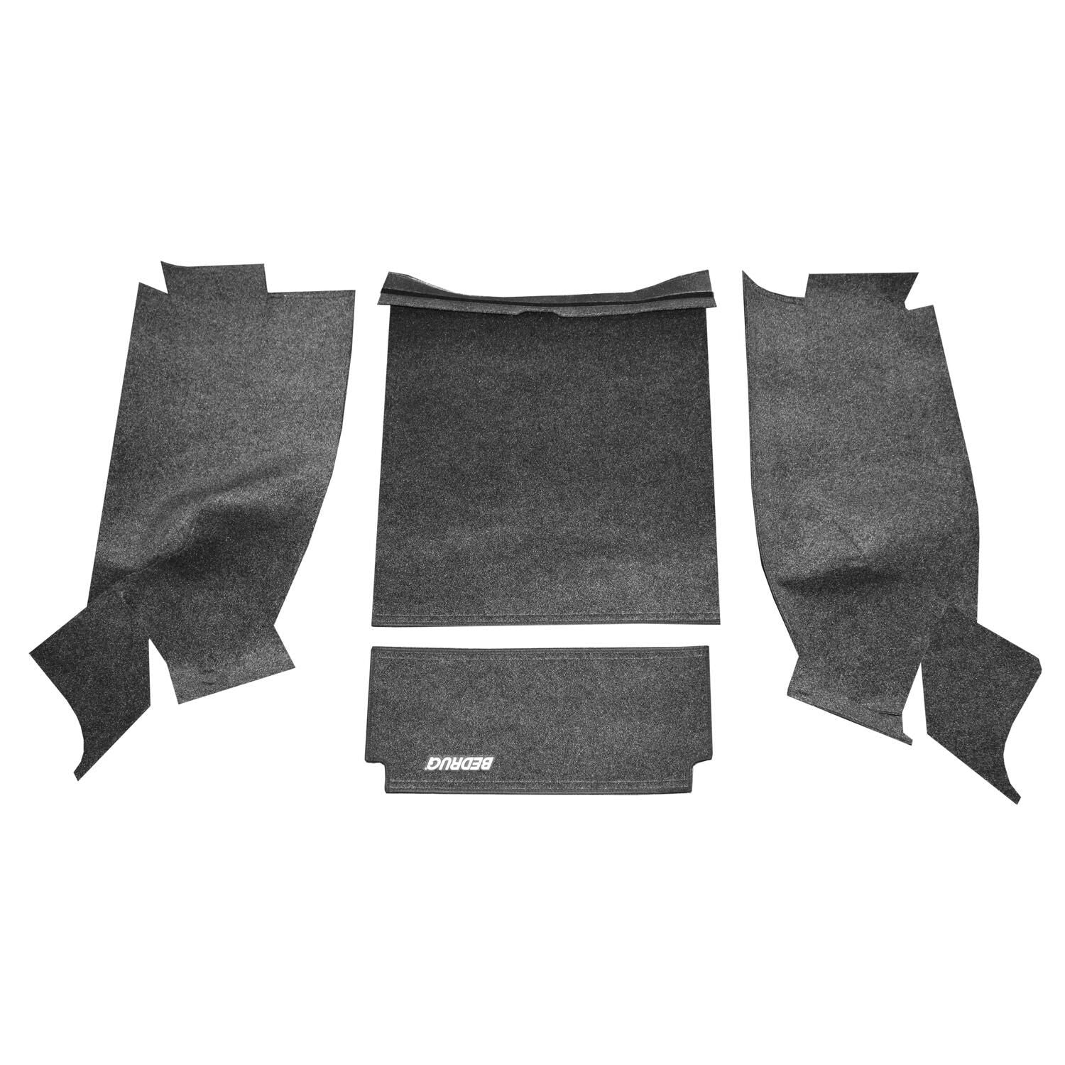 BedRug Jeep 81-86 Cj-7 RR Kit w/o Gussets 4Pc Cargo Kit - Charcoal (Inc Tlgte & Cargo Lnr) Cargo Kit pieces displayed.