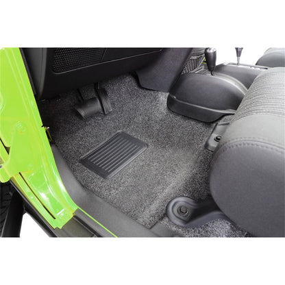 BedRug Jeep 76-95 Jeep Cj-7/Yj Front Kit 8Pc Floor Kit - Charcoal (Includes Heat Shields) installed in Jeep interior