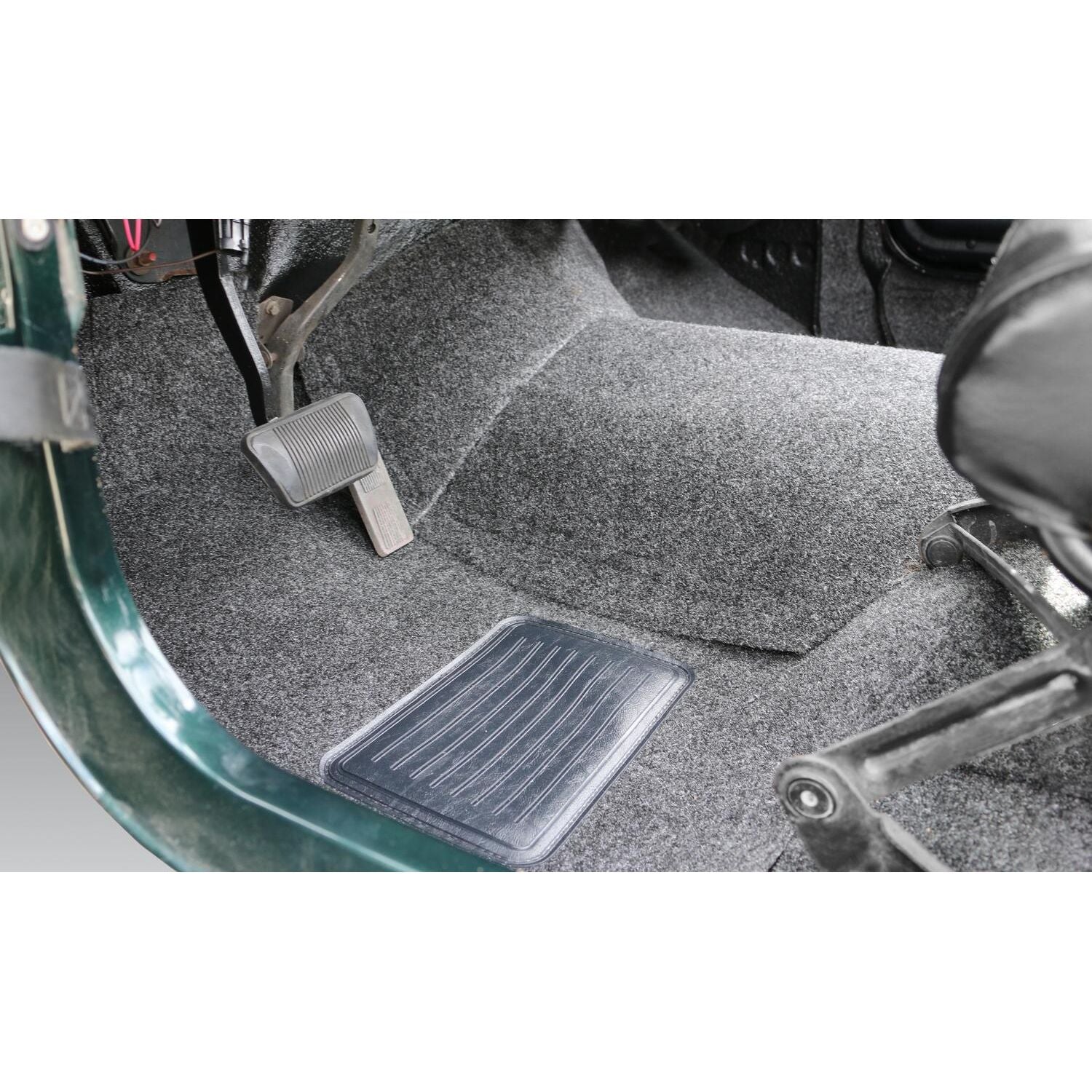 BedRug Jeep 76-95 Jeep Cj-7/Yj Front Kit 8Pc Floor Kit - Charcoal (Includes Heat Shields) Floor Liner Kit 8 pc. shown installed.