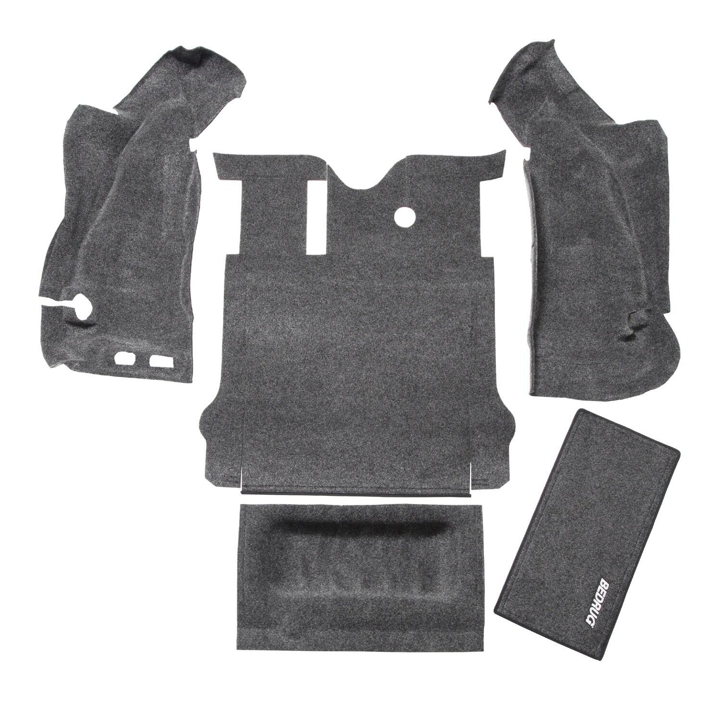 BedRug Jeep 11-18 Jeep JK 2Dr Rear 5Pc Cargo Kit - Charcoal (Includes Tailgate & Tub Liner) Cargo Kit 5 pc.