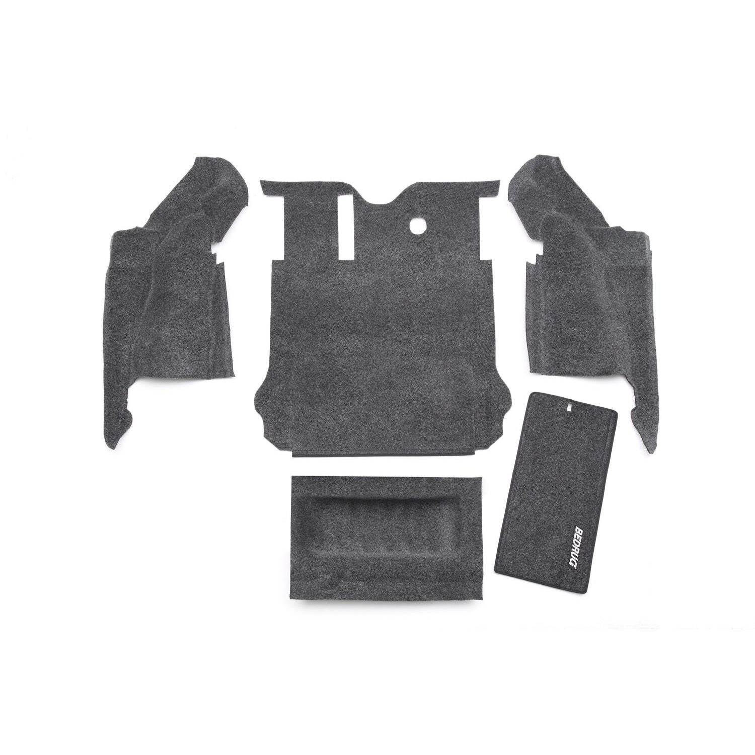 BedRug Jeep 11-18 JK Unltd 4Dr RR 5Pc Cargo Kit - Charcoal (Inc Tlgte & Tub Liner) Cargo Kit 5 pc. Rear Kit parts view.