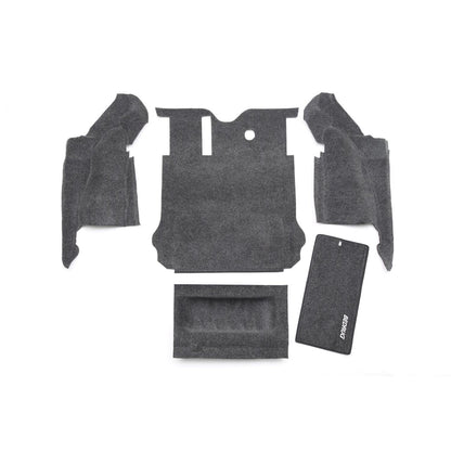 BedRug Jeep 11-18 JK Unltd 4Dr RR 5Pc Cargo Kit - Charcoal (Inc Tlgte & Tub Liner) Cargo Kit 5 pc. Rear Kit parts view.