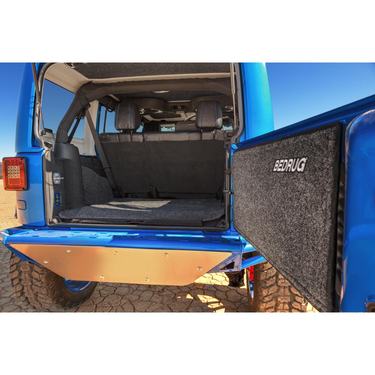 BedRug Jeep 11-18 JK Unltd 4Dr RR 5Pc Cargo Kit - Charcoal (Inc Tlgte & Tub Liner) Cargo Kit installation in Wrangler.