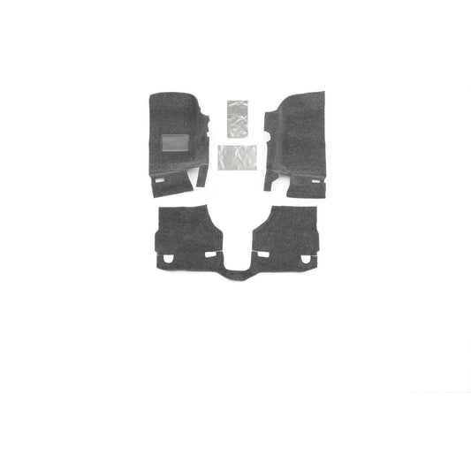 BedRug 2018-2026 Jeep Wrangler 4 Door Bed Liner - Charcoal (BRJL18F4) parts shown from above on a white background.