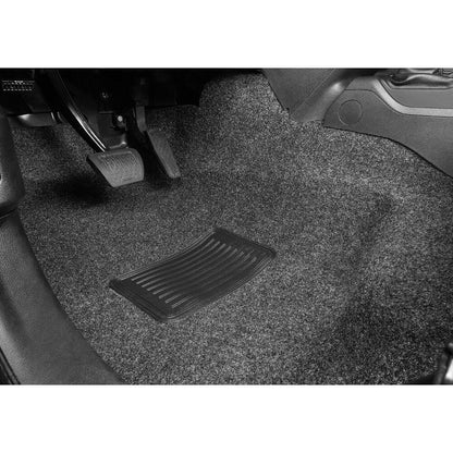 BedRug 2018-2026 Jeep Wrangler 4 Door Bed Liner - Charcoal (BRJL18F4) installed in vehicle floor, featuring a slip resistant surface.