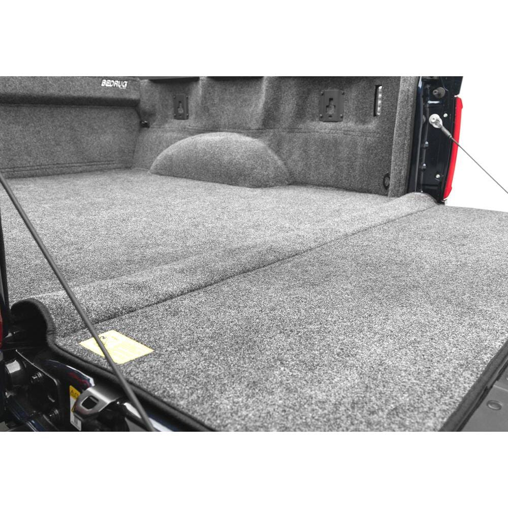 BedRug 2015-2025 Ford F-150 8' Bed Liner w/ Tailgate Mat - Charcoal (BRQ15LBK) installed view of truck bed liner.