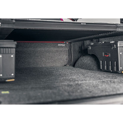 BedRug 17+ Ford Super Duty 6.5' Bed Liner w/ Tailgate Mat - Charcoal (BRQ17SBK) interior view showing truck bed protection.