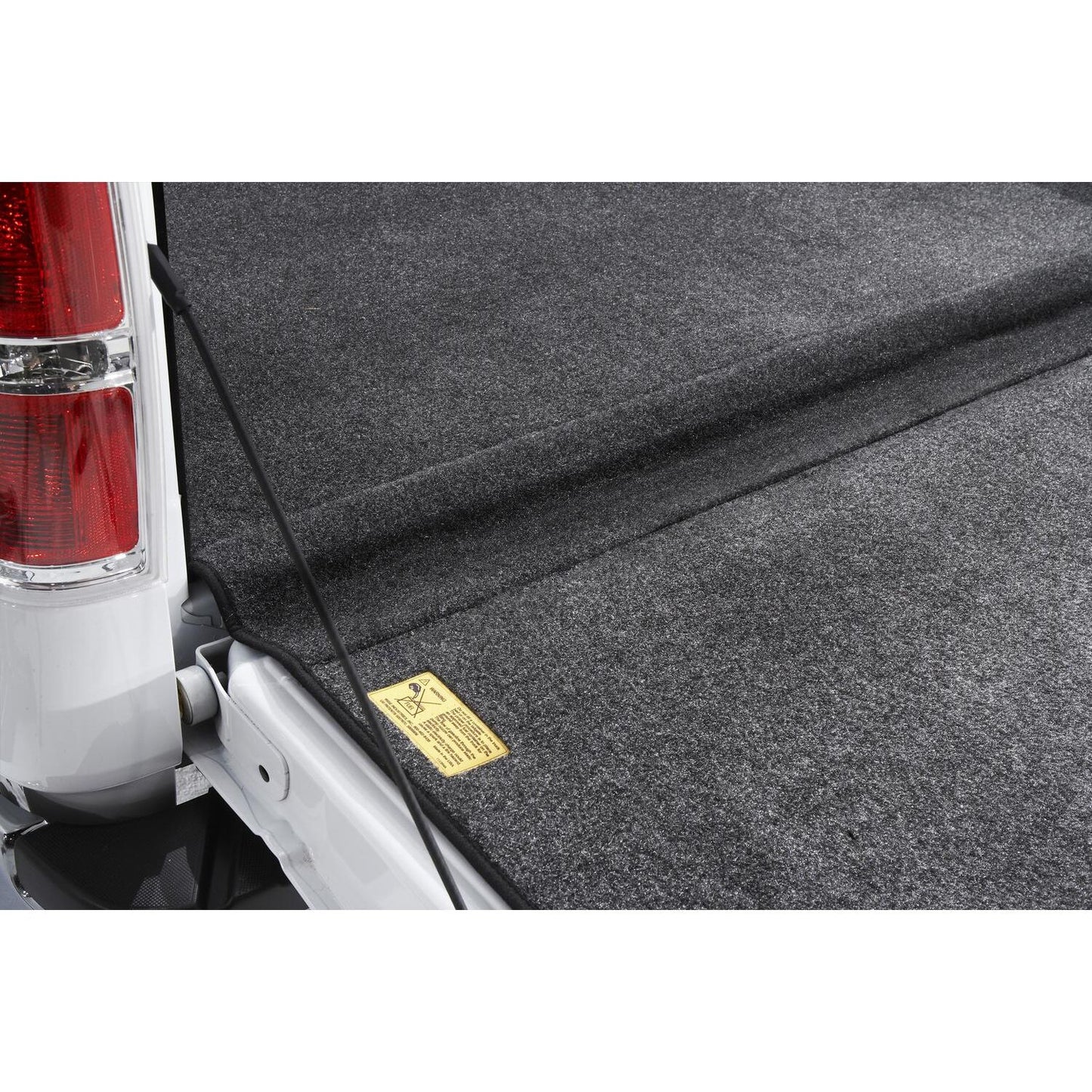 BedRug 99-16 Ford Super Duty 6.5' Bed w/o Factory Step Gate Bed Liner w/ Tailgate Mat - Charcoal (BRQ99SBK) installed in truck bed