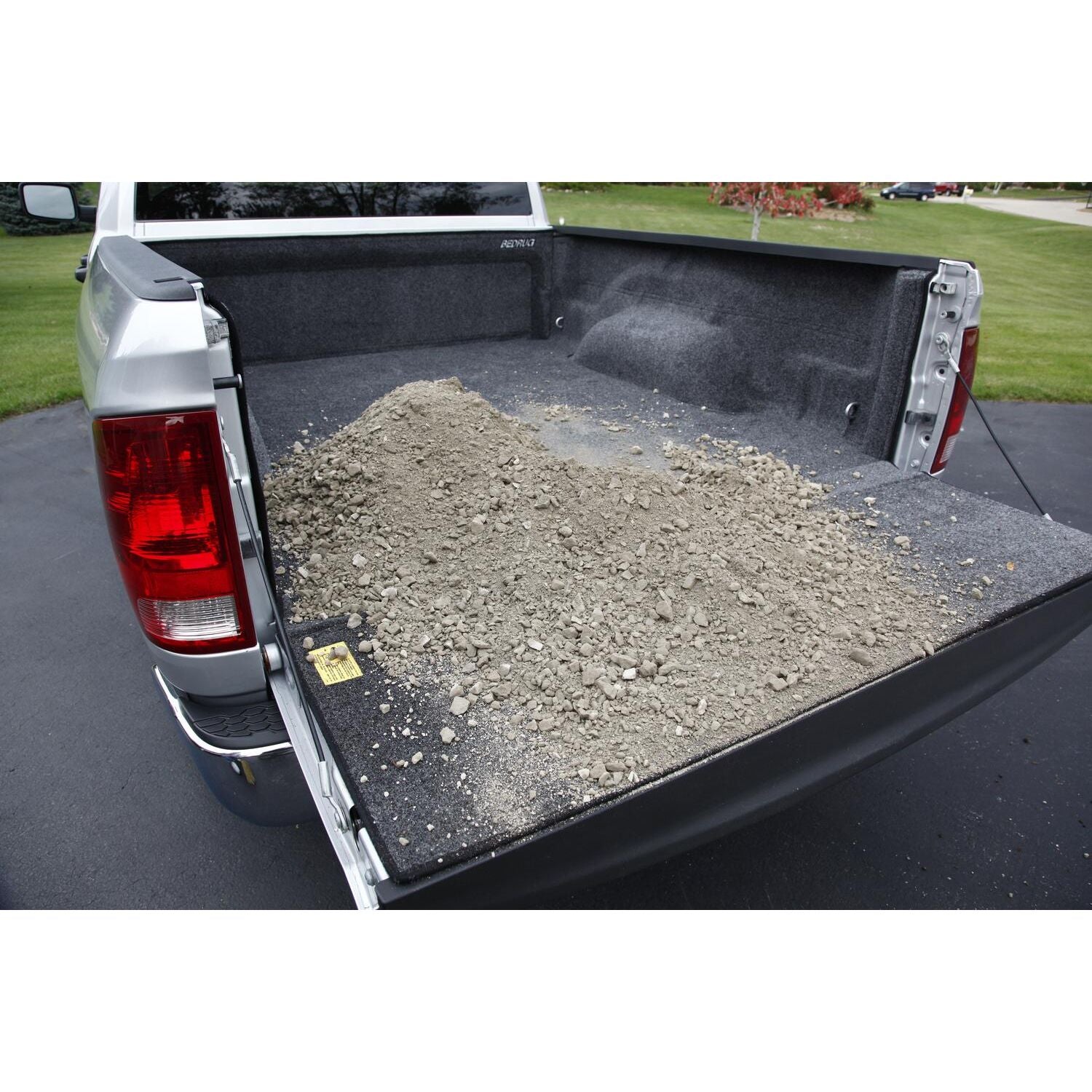 BedRug 09-18 - Charcoal (19-23 Classic) Dodge Ram 5'7" Bed w/o Rambox w/o Bed Rail Storage Bed Liner w/ Tailgate Mat w/o Cargo Channel with dirt
