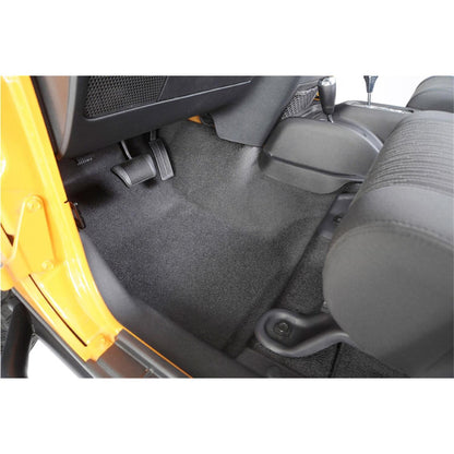 BedRug Jeep Bedtred 07-10 Jeep JK 2Dr Front 3Pc Floor Kit - Charcoal (Includes Heat Shields) Bed Liner installed in Jeep
