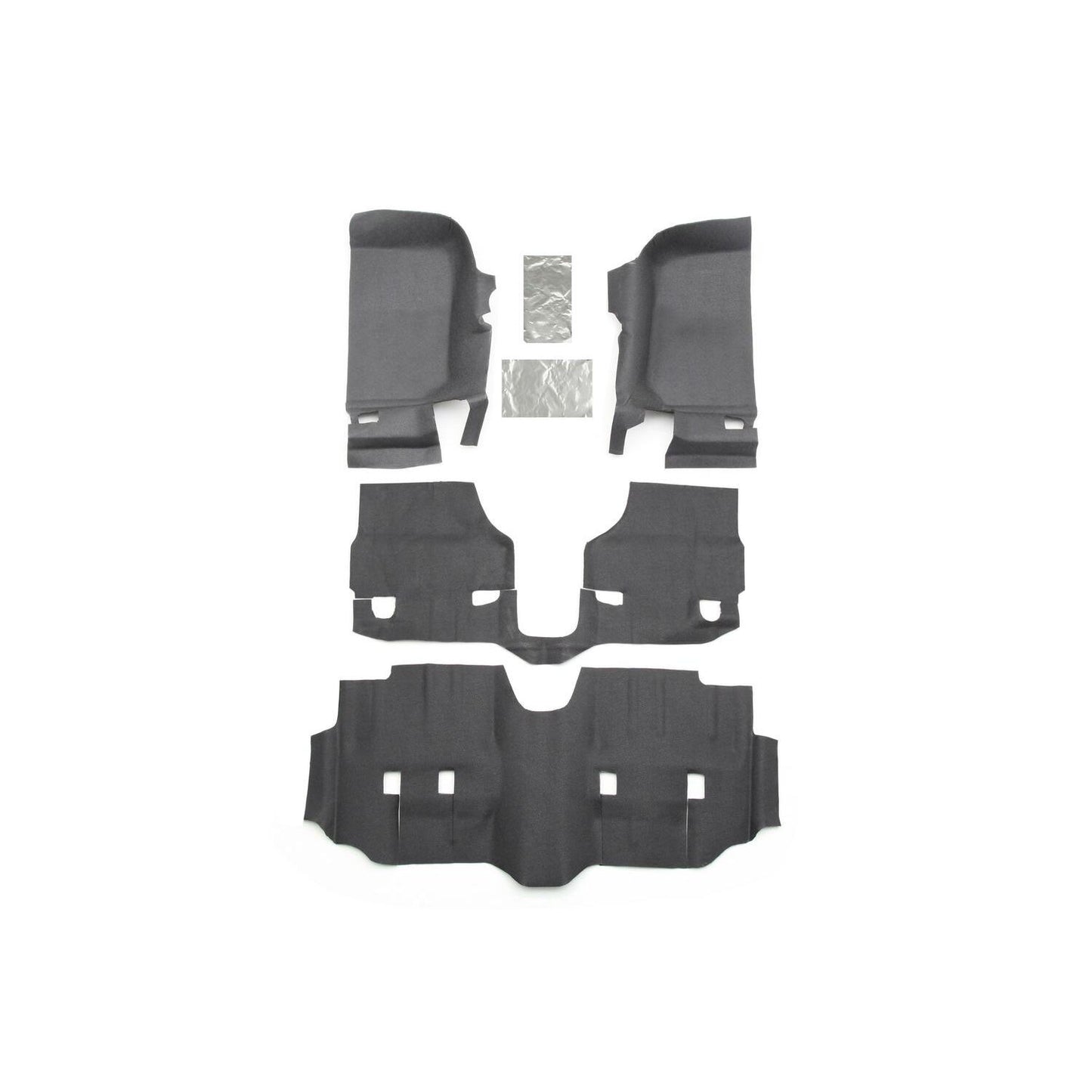 BedRug Jeep Bedtred 07-18 Jeep JK Unltd 4Dr Front 4Pc Floor Kit - Charcoal (Inc Heat Shields) Bed Liner parts