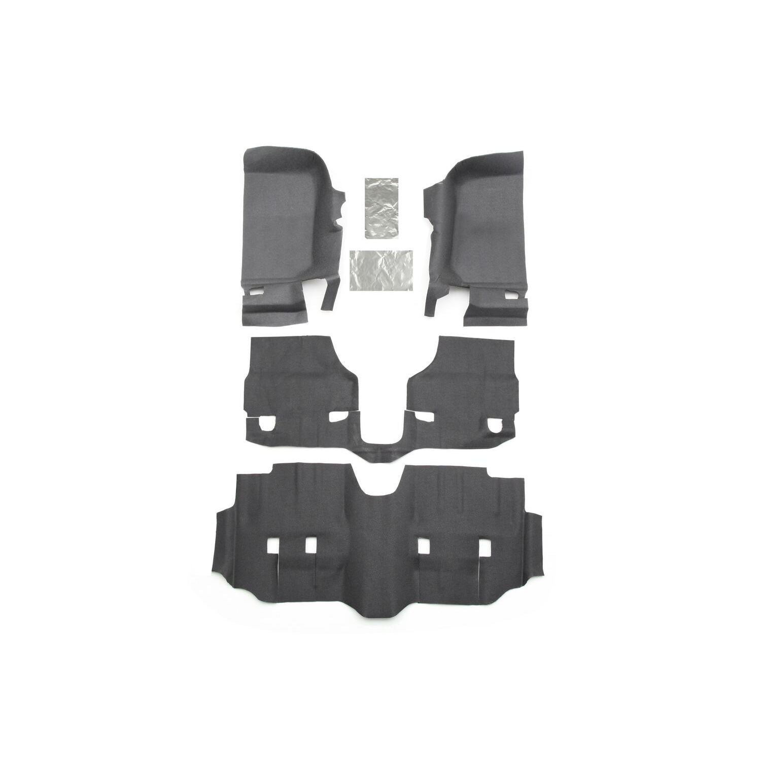 BedRug Jeep Bedtred 07-18 Jeep JK Unltd 4Dr Front 4Pc Floor Kit - Charcoal (Inc Heat Shields) Bed Liner parts