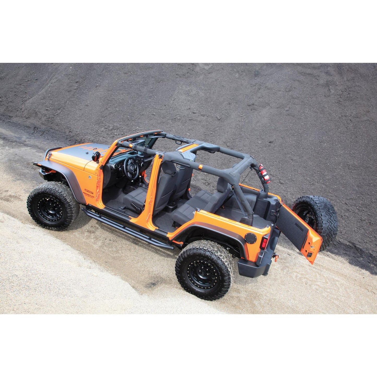 BedRug Jeep Bedtred 07-18 Jeep JK Unltd 4Dr Front 4Pc Floor Kit - Charcoal (Inc Heat Shields) Bed Liner installed in Jeep