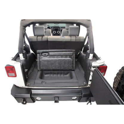 BedRug Jeep Bedtred 07-10 Jeep JK 2Dr Rear 5Pc Cargo Kit Rear Kit Incl. Drivers Wheel Well/ Passengers Wheel Well/ Rear Cargo Floor/ Tailgate And Tub Liner Bed Liner - Charcoal (BTJK07R2) in Jeep trunk image.