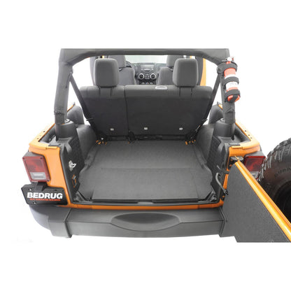 BedRug Jeep Bedtred 07-10 JK Unltd 4Dr RR 5Pc Cargo Kit Rear Kit Incl. Drivers Wheel Well/ Passengers Wheel Well/ Rear Cargo Floor/ Tailgate And Tub Liner Bed Liner - Charcoal (BTJK07R4) in a Jeep.