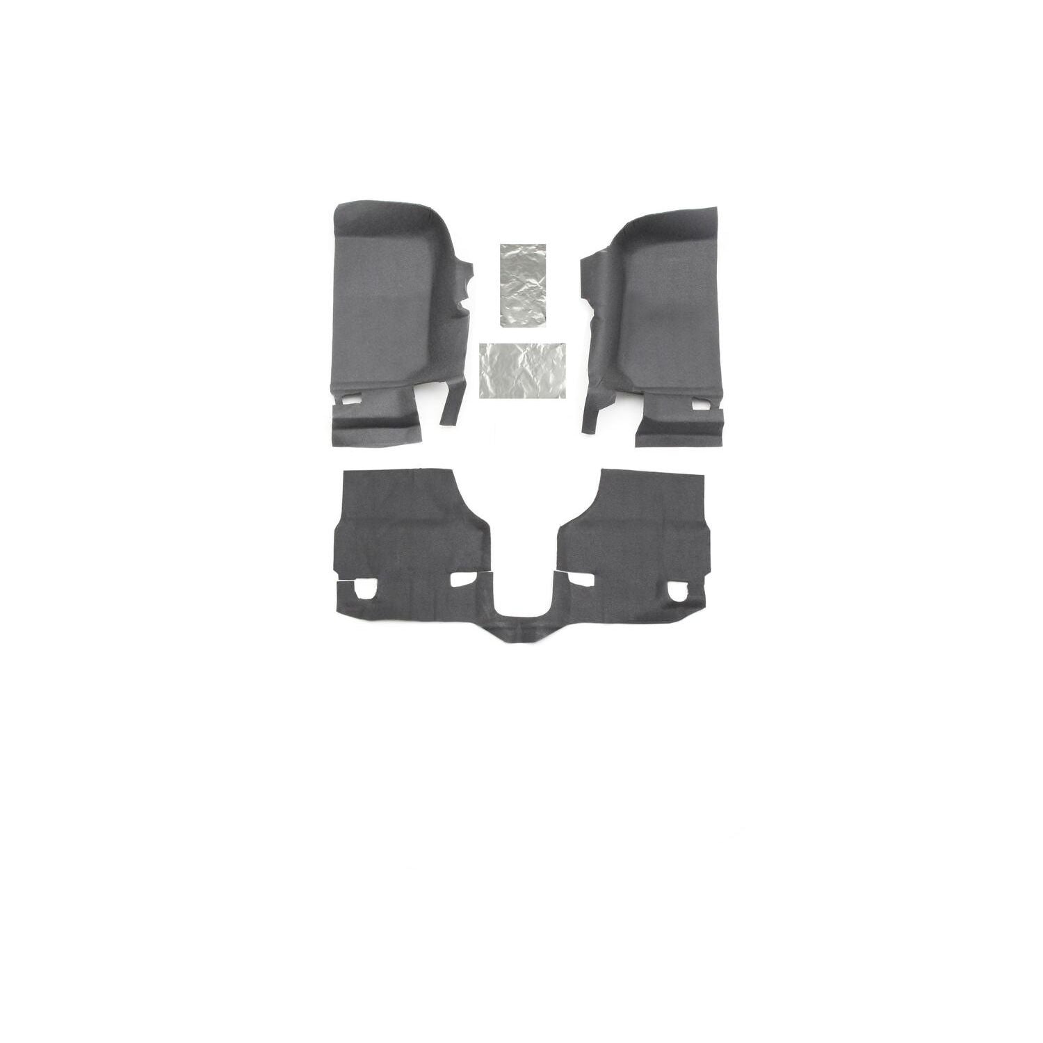 BedRug Jeep Bedtred 11-18 JK 2Dr Front 3Pc Floor Kit - Charcoal (Includes Heat Shields) Floor Liner Kit 3 pc.