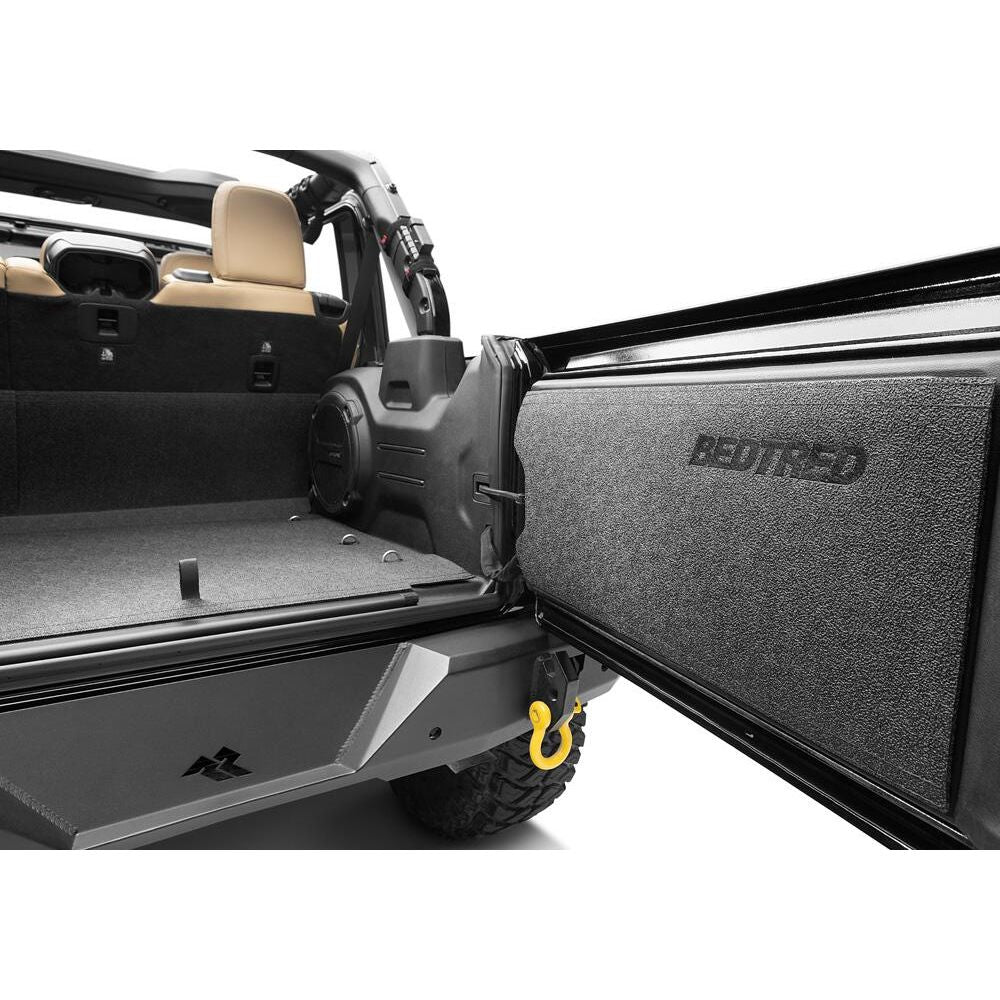 BedRug 2018-2026 Jeep Wrangler 2 Door Bed Liner - Charcoal (BTJL18R2) installed in Jeep truck bed.