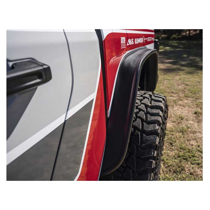 BUSHWACKER | Black Jeep Cutout Style Textured Finish 4-Piece Fender Flare Set For 1999-2004 Jeep Grand Cherokee Bushwacker | 10926-08