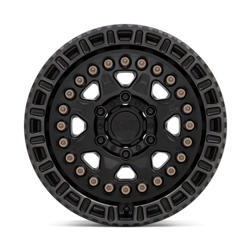Black Rhino CARBINE Matte Black W/ Mach Tint Ring - bold eight-spoke design with bronze accents for a rugged style.