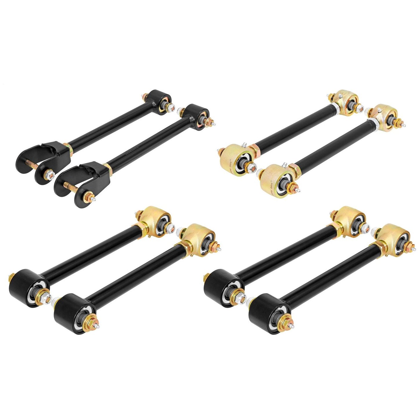 ROCKJOCK 97-06 Wrangler Tj/Lj Unlimited Johnny Joint Control Arm  W/Dble Adj Rear Upper Arms Set Of 8 I CE-9100A