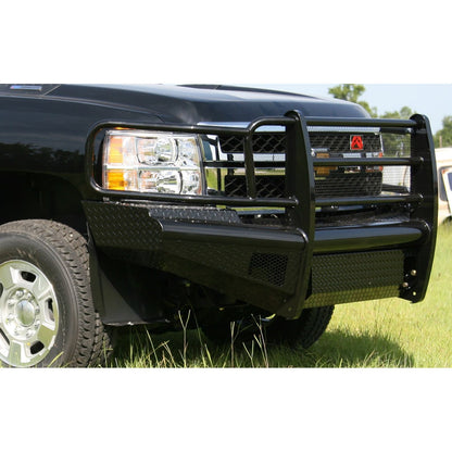 Fab Fours Black Steel Front Ranch Bumper 2 Stage Black Powder Coated w/Full Grill Guard Incl. Light Cut-Outs l CH11-S2760-1