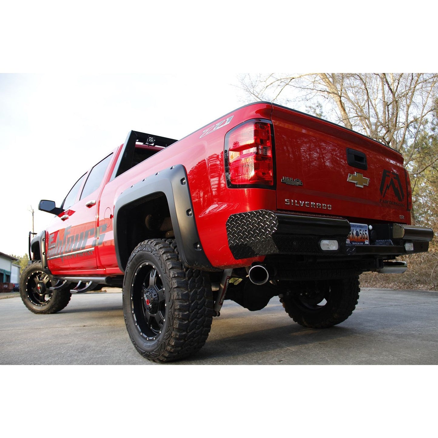 Fab Fours Black Steel Ranch Rear Bumper 2 Stage Black Powder Coated l CH99-T1250-1