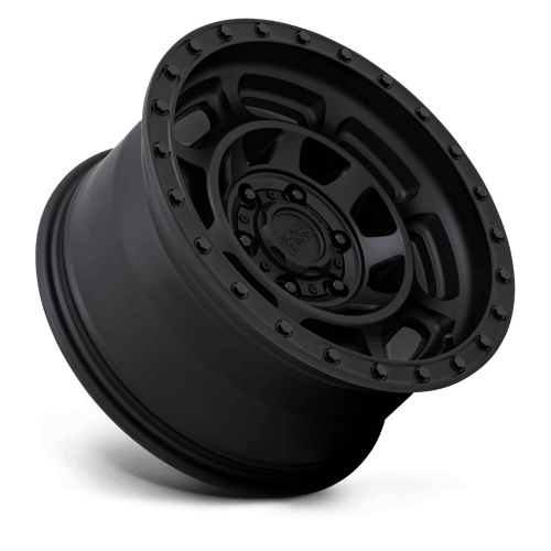 Black Rhino CONVOY Matte Black wheel showcasing a stout monoblock construction and bold double 8-spoke design.