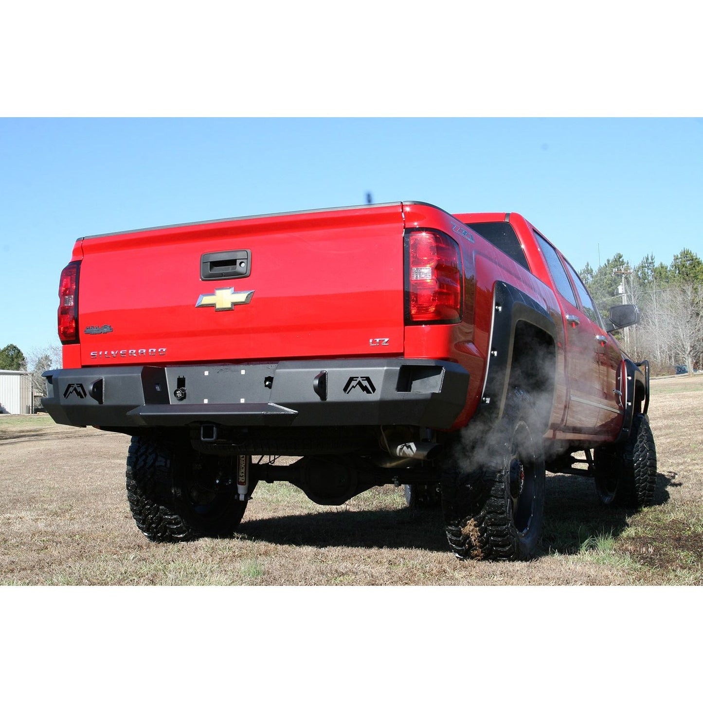 Fab Fours Heavy Duty Rear Bumper 2 Stage Black Powder Coated Incl. 0.75 in. D-Ring Mount l CS07-W1850-1
