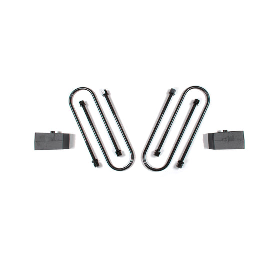ZONE OFFROAD | 2" Block Kit - 4in U-bolts I ZOND1207 components including blocks and U-bolts for Ram 3500 rear lift.