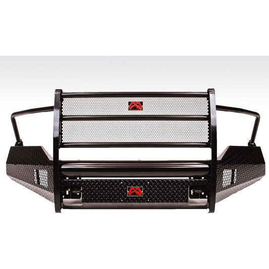 Fab Fours Black Steel Front Ranch Bumper 2 Stage Black Powder Coated w/Full Grill Guard Incl. Light Cut-Outs l DR09-K2460-1