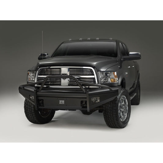 Fab Fours Elite Front Bumper 2 Stage Black Powder Coated w/Pre-Runner Grill Guard Incl. Light Cut-Outs l DR10-Q2962-1