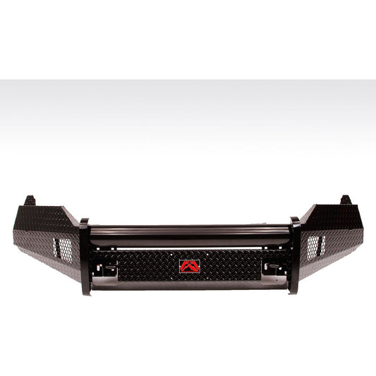 Fab Fours Black Steel Front Bumper 2 Stage Black Powder Coated w/o Grill Guard w/Tow Hooks l DR13-K2961-1