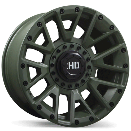 Fast HD Knuckles Satin Green 17 x 9" 6X135 / 139.7 0 offset F260-1790-89ET+00C951