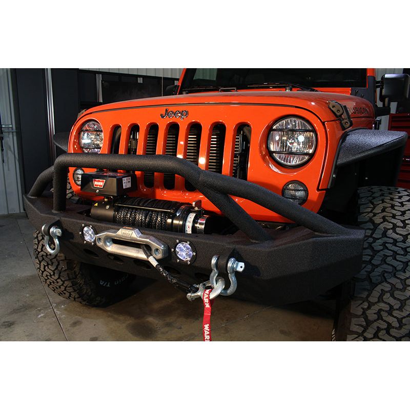 Fishbone Offroad | Jeep JK Front Winch Bumper W/LEDs Full Width 07-18 Wranger JK Black Texured Powercoated Fishbone Offroad | FB22004