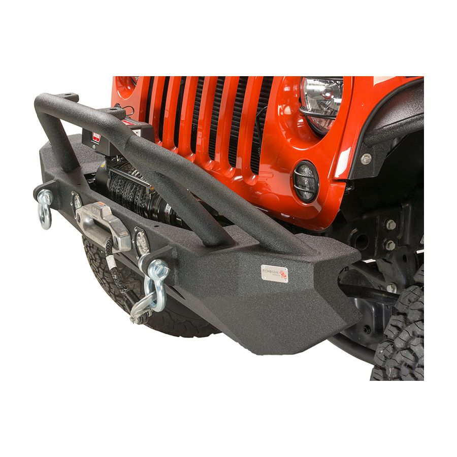 Fishbone Offroad | Jeep JK Front Winch Bumper W/LEDs Full Width 07-18 Wranger JK Black Texured Powercoated Fishbone Offroad | FB22004
