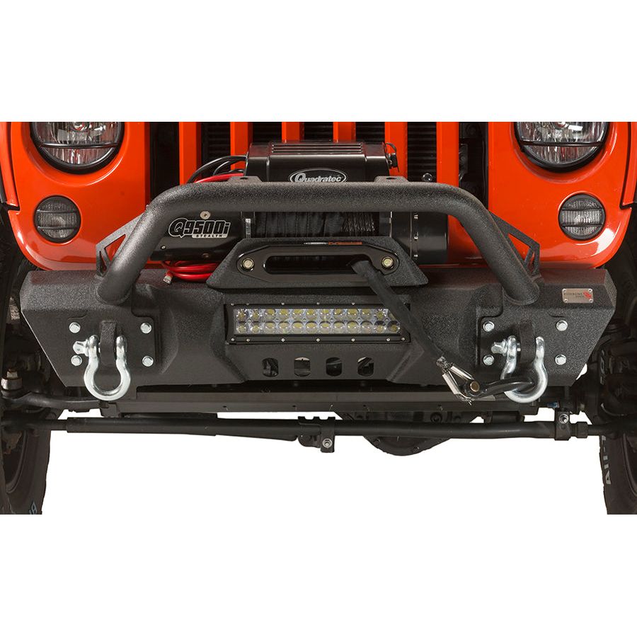 Fishbone Offroad | Jeep JK Front Stubby Winch Bumper W/Tube Guard 07-18 Wranger JK Black Texured Powercoated Fishbone Offroad | FB22005