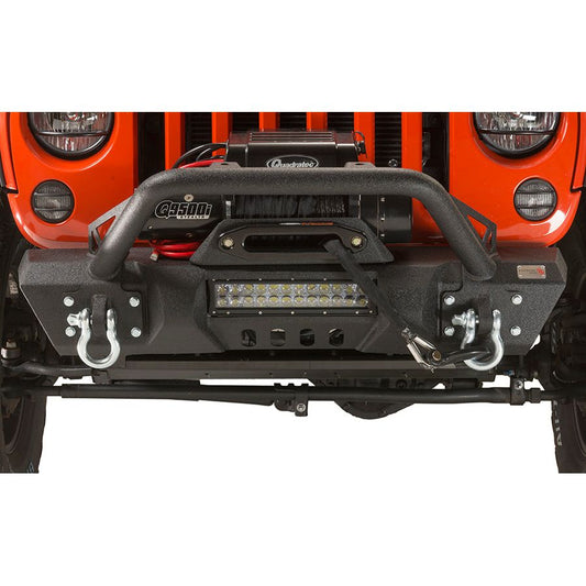 Fishbone Offroad | Jeep JK Front Stubby Winch Bumper W/Tube Guard 07-18 Wranger JK Black Texured Powercoated Fishbone Offroad | FB22005